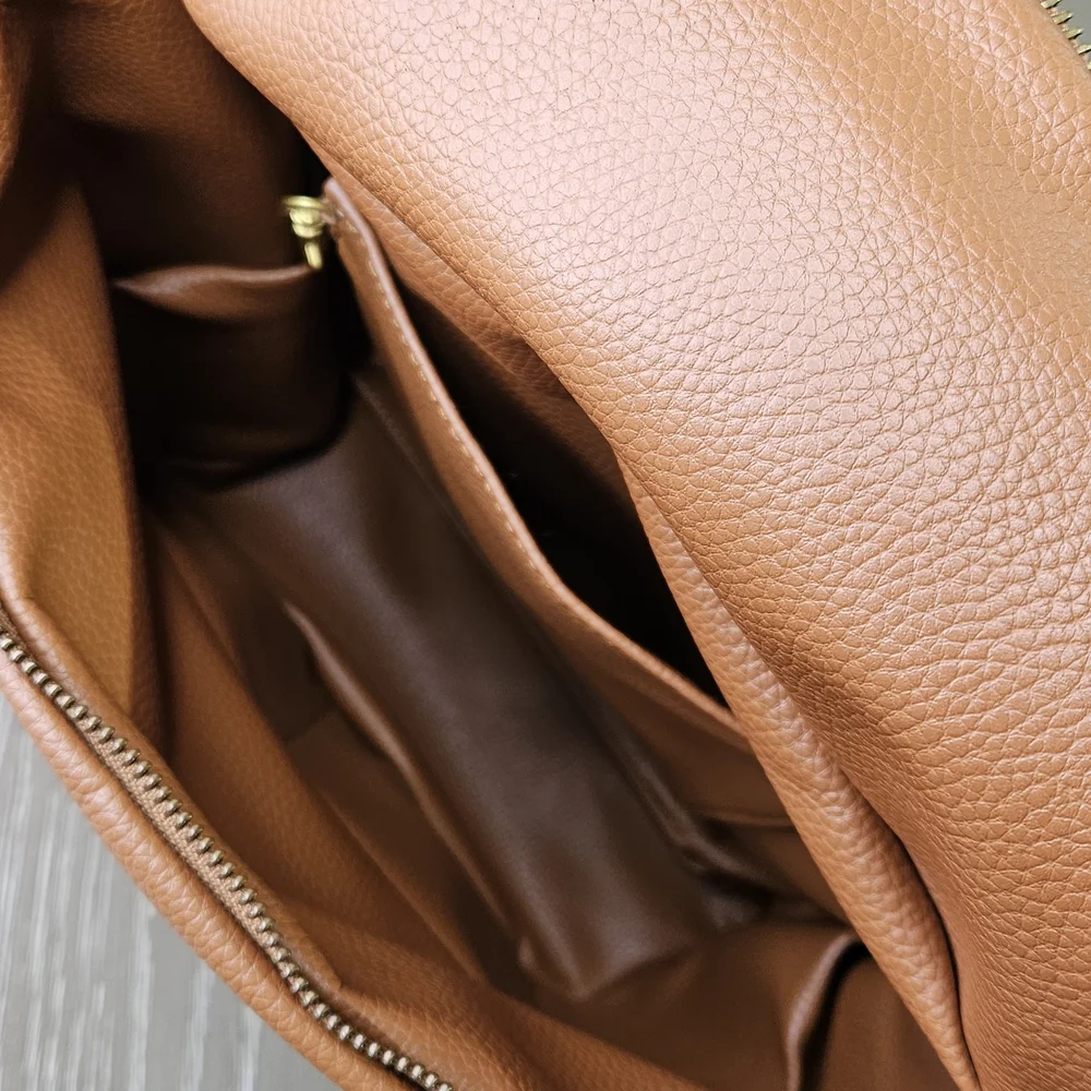 Fawn Design Mini Diaper Bag Backpack Brown Vegan Leather Gold Hardware